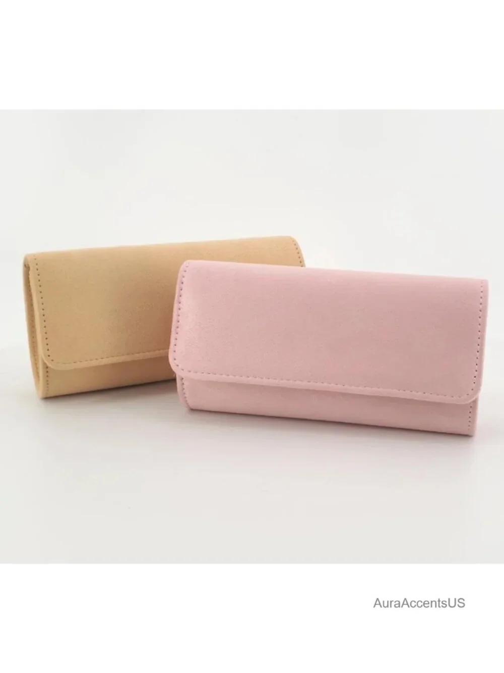 Suede Flap Clutch with Detachable Chain - Evening Bag